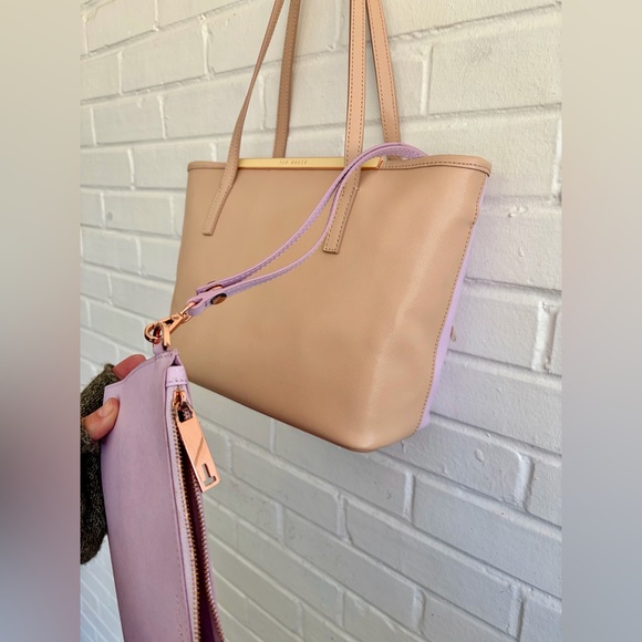 Ted Baker Beige and Lavender Shopper Tote Set - Picture 14 of 16